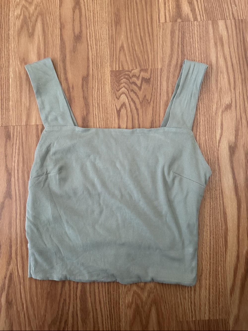ILLA ILLA Sage Ribbed Square-Neck Tank